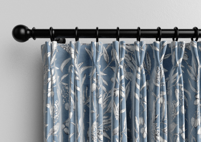 Aviary Velvet, Denim - Made to Measure Curtain - Image 10